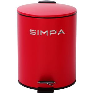 simpa 5L Slim Soft-Closing Pedal Dustbin in Red Red simpa 5L Slim Soft-Closing Pedal Dustbin in Red Red