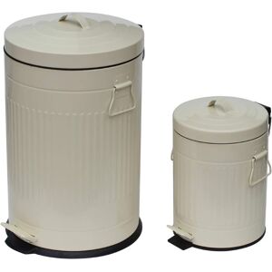 simpa 2PC Pedal Dustbins: 12L & 3L Duo Set in Cream Cream simpa 2PC Pedal Dustbins: 12L & 3L Duo Set in Cream Cream