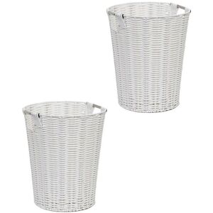 Arpan White Resin Plastic Strong Round Waste Paper Bin/Basket/Storage -Ideal For Home, Office, Hotels White Arpan White Resin Plastic Strong Round Waste Paper Bin/Basket/Storage -Ideal For Home, Office, Hotels White
