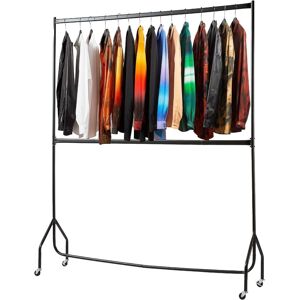 House of Home Clothes Rail Two Tier Heavy Duty Garment Hanging Rack In Black 4ft long x 7ft Black House of Home Clothes Rail Two Tier Heavy Duty Garment Hanging Rack In Black 4ft long x 7ft Black