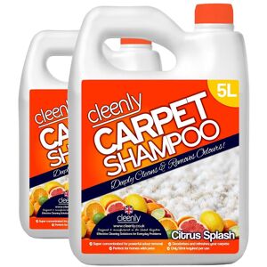cleenly Carpet Cleaning Shampoo Odour Remover Citrus Fragrance 2 x 5L in Orange Orange cleenly Carpet Cleaning Shampoo Odour Remover Citrus Fragrance 2 x 5L in Orange Orange