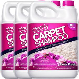 cleenly Carpet Cleaning Shampoo Odour Remover Floral Fragrance 3 x 5L in Pink Pink cleenly Carpet Cleaning Shampoo Odour Remover Floral Fragrance 3 x 5L in Pink Pink