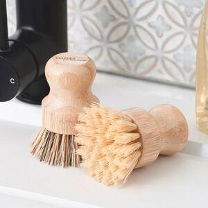 Cooks Professional Set of 2 Bamboo Pot Brushes - Plastic Free Washing Up Brush in Brown Brown Cooks Professional Set of 2 Bamboo Pot Brushes - Plastic Free Washing Up Brush in Brown Brown