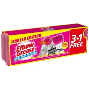 Elbow Grease Sponge Scourers (Pack of 4) in Pink Pink Elbow Grease Sponge Scourers (Pack of 4) in Pink Pink