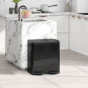 Black Dual Kitchen Bin 2 x 20L - Kitchen Bin Black Dual Kitchen Bin 2 x 20L - Kitchen Bin