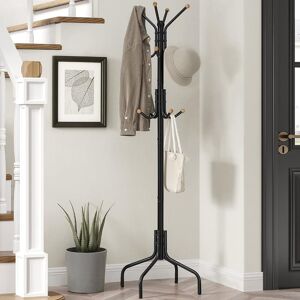 SONGMICS Freestanding Metal Coat Rack 12 Hooks 4 Legs Office Hallway in Black Black SONGMICS Freestanding Metal Coat Rack 12 Hooks 4 Legs Office Hallway in Black Black