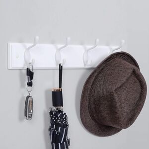 SONGMICS Wall Mounted Coat Hook with 4 Dual Metal Hooks Hallway in White White SONGMICS Wall Mounted Coat Hook with 4 Dual Metal Hooks Hallway in White White