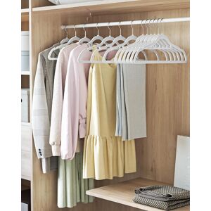 SONGMICS Set of 50 Clothes Hangers with Tie Bar & Swivel Hook in White White SONGMICS Set of 50 Clothes Hangers with Tie Bar & Swivel Hook in White White