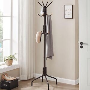 SONGMICS Freestanding Metal Coat Rack 12 Hooks 4 Legs Office Hallway in Dark Brown Dark Brown SONGMICS Freestanding Metal Coat Rack 12 Hooks 4 Legs Office Hallway in Dark Brown Dark Brown