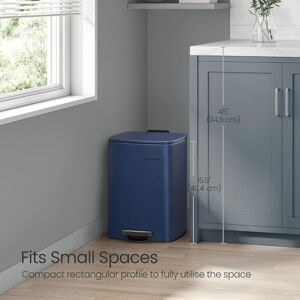 SONGMICS Medium Steel Pedal Bin with Inner Bucket Waste Bin in Midnight Midnight SONGMICS Medium Steel Pedal Bin with Inner Bucket Waste Bin in Midnight Midnight