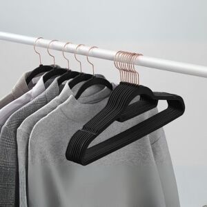 SONGMICS Set of 50 Clothes Hangers with Tie Bar & Swivel Hook in Black Black SONGMICS Set of 50 Clothes Hangers with Tie Bar & Swivel Hook in Black Black