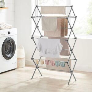SONGMICS Foldable Compact Clothes Drying Rack Steel Frame Indoor Outdoor in Grey Grey SONGMICS Foldable Compact Clothes Drying Rack Steel Frame Indoor Outdoor in Grey Grey