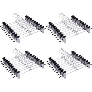 Hinsinc 40PCS Strong Metal Clips Hangers Chrome Clothes Coat Skirt Rack UK in Silver Silver Hinsinc 40PCS Strong Metal Clips Hangers Chrome Clothes Coat Skirt Rack UK in Silver Silver