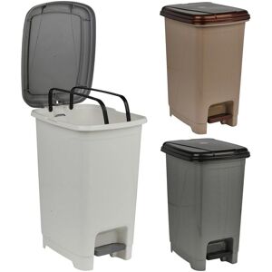EONLION 15L Slim Pedal Bin - Plastic Waste Can for Kitchen & Bathroom in White White EONLION 15L Slim Pedal Bin - Plastic Waste Can for Kitchen & Bathroom in White White