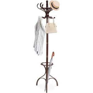 Costway Coat Rack Tree Birch Coat Stand Coat Hanger w/ Umbrella Holder& 12 Hooks in Dark Brown Dark Brown Costway Coat Rack Tree Birch Coat Stand Coat Hanger w/ Umbrella Holder& 12 Hooks in Dark Brown Dark Brown