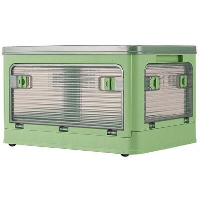 H&O Direct Folding Plastic Storage Bins Collapsible Organizers Box with Wheels in Green Size: Medium Green M H&O Direct Folding Plastic Storage Bins Collapsible Organizers Box with Wheels in Green Size: Medium Green M