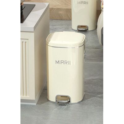 Living and Home 8/10/15/20L Pedal Rubbish Bin Dustbin Hand-press Trash Can with Lid in Cream Size: Large Cream L Living and Home 8/10/15/20L Pedal Rubbish Bin Dustbin Hand-press Trash Can with Lid in Cream Size: Large Cream L