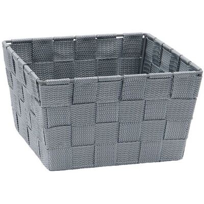 JVL - Vichy Square Nylon Storage Basket - Grey - Storage basket JVL - Vichy Square Nylon Storage Basket - Grey - Storage basket