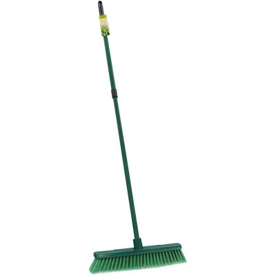 JVL - Outdoor Soft Bristle Broom - Green - Broom JVL - Outdoor Soft Bristle Broom - Green - Broom