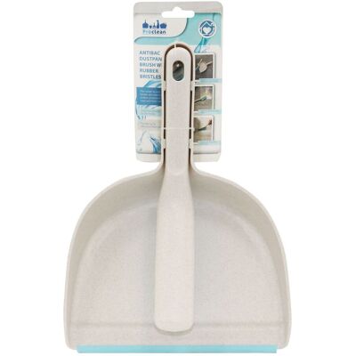 JVL Pro Clean Anti-Bacteria Dustpan & Brush with Rubber Bristles in Blue Size: 1 Pack Blue 1 Pack JVL Pro Clean Anti-Bacteria Dustpan & Brush with Rubber Bristles in Blue Size: 1 Pack Blue 1 Pack