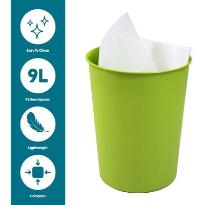 JVL Vibrance Waste Paper Basket - Green Size: 1 Pack Green 1 Pack JVL Vibrance Waste Paper Basket - Green Size: 1 Pack Green 1 Pack