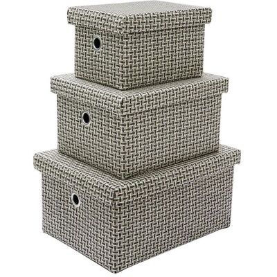 JVL Silva Storage Baskets Set of 3 - Rectangular Grey Storage Baskets JVL Silva Storage Baskets Set of 3 - Rectangular Grey Storage Baskets