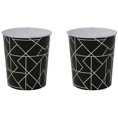 JVL Linear Plastic Waste Paper Bin - Set of 2 in Black Size: 2 Pack Black 2 Pack JVL Linear Plastic Waste Paper Bin - Set of 2 in Black Size: 2 Pack Black 2 Pack