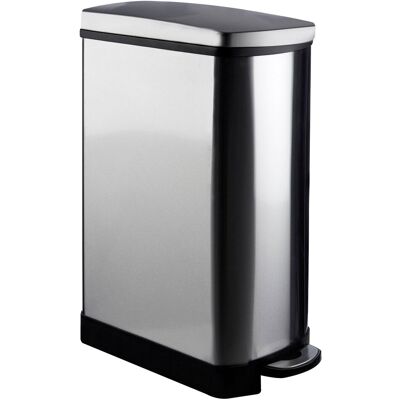 Orsina Rectangular Pedal Bin, Stainless Steel Waste Bin With Soft Close Lid & Removable Inner Bucket in Silver Silver Orsina Rectangular Pedal Bin, Stainless Steel Waste Bin With Soft Close Lid & Removable Inner Bucket in Silver Silver