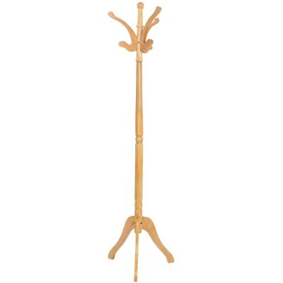 Orsina Wooden Coat Stand Free Standing Coat Stand with Curved Lines, Wide Feet Cloth Hanging Stand for Coats in Brown Brown Orsina Wooden Coat Stand Free Standing Coat Stand with Curved Lines, Wide Feet Cloth Hanging Stand for Coats in Brown Brown