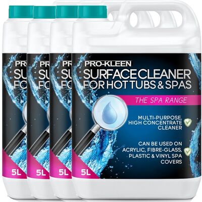 ProKleen Hot Tub, Spa & Whirlpool Antibacterial Surface Cleaner 4 x 5L in Clear Clear ProKleen Hot Tub, Spa & Whirlpool Antibacterial Surface Cleaner 4 x 5L in Clear Clear