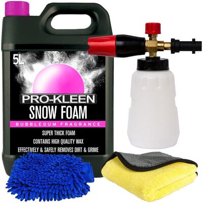 ProKleen Snow Foam Bubblegum 5L Karcher Compatible Lance Microfibre Cloth Mitt in White White ProKleen Snow Foam Bubblegum 5L Karcher Compatible Lance Microfibre Cloth Mitt in White White