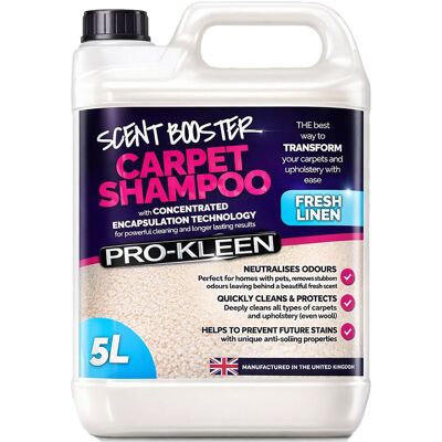 ProKleen Scent Booster Carpet Shampoo 5L Fresh Linen with Encapsulated Technology in Clear Clear ProKleen Scent Booster Carpet Shampoo 5L Fresh Linen with Encapsulated Technology in Clear Clear
