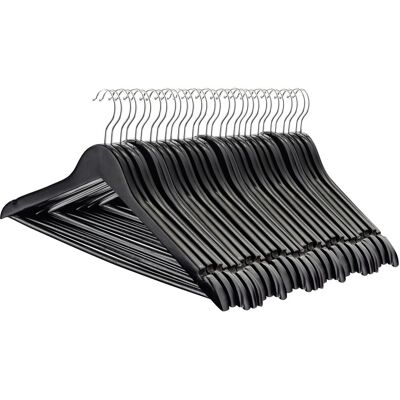 Harbour Housewares 30x Strong Wooden Coat Hangers with 360 Degree Rotatory Hook in Black Size: 30 Pack Black 30 Pack Harbour Housewares 30x Strong Wooden Coat Hangers with 360 Degree Rotatory Hook in Black Size: 30 Pack Black 30 Pack