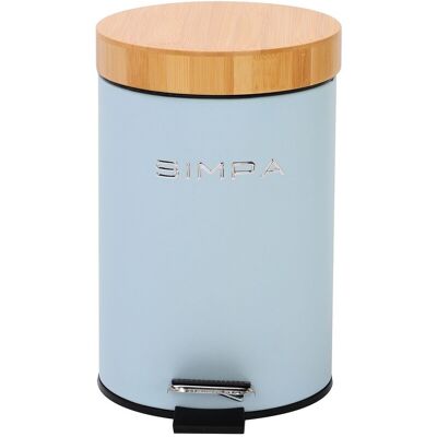 simpa 3L Soft-Closing Pedal Dustbin with Bamboo Lid in Light Blue Light Blue simpa 3L Soft-Closing Pedal Dustbin with Bamboo Lid in Light Blue Light Blue