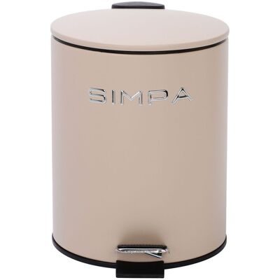 simpa 5L Slim Soft-Closing Pedal Dustbin in Taupe Taupe simpa 5L Slim Soft-Closing Pedal Dustbin in Taupe Taupe