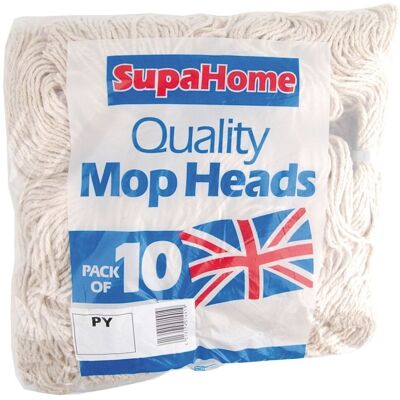 SupaHome PY Mop Head (Pack of 10) in White White SupaHome PY Mop Head (Pack of 10) in White White