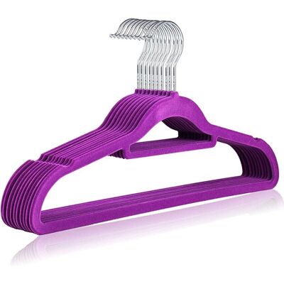MANTRARAJ Non-Slip Flocked Velvet Hangers Space Saving Coat Clothes Hangers 360° Swivel Hooks Purple Size: 20 Pack Purple 20 Pack MANTRARAJ Non-Slip Flocked Velvet Hangers Space Saving Coat Clothes Hangers 360° Swivel Hooks Purple Size: 20 Pack Purple 20 Pack