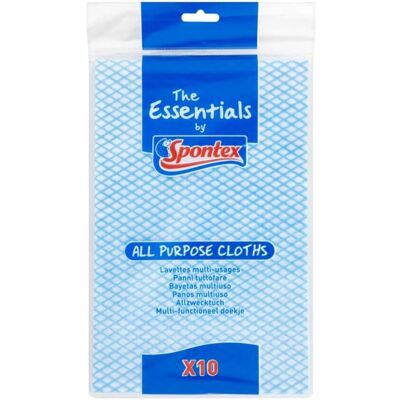 Spontex Essentials Cleaning Cloths (Pack of 10) in Blue Blue Spontex Essentials Cleaning Cloths (Pack of 10) in Blue Blue