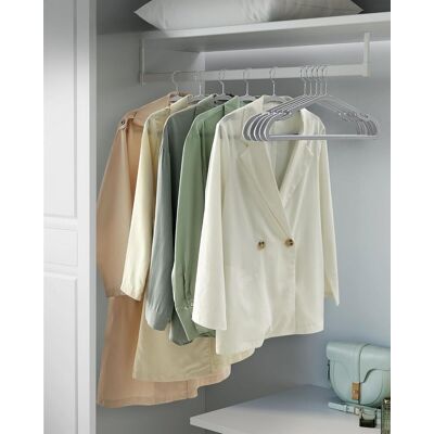 SONGMICS Set of 50 Plastic Clothes Hangers with Swivel Hook Bar in Grey Grey SONGMICS Set of 50 Plastic Clothes Hangers with Swivel Hook Bar in Grey Grey