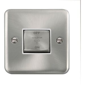 SE Home Curved Satin Chrome 10A 1 Gang Ingot 3 Pole Fan Isolation Switch in Silver Silver SE Home Curved Satin Chrome 10A 1 Gang Ingot 3 Pole Fan Isolation Switch in Silver Silver
