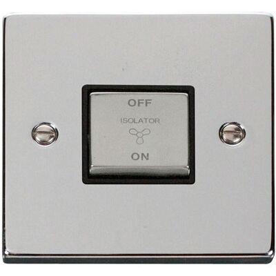 SE Home Polished Chrome 10A 1 Gang Ingot 3 Pole Fan Isolation Switch in Metallic Silver Metallic Silver SE Home Polished Chrome 10A 1 Gang Ingot 3 Pole Fan Isolation Switch in Metallic Silver Metallic Silver
