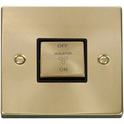 SE Home Satin / Brushed Brass 10A 1 Gang Ingot 3 Pole Fan Isolation Switch in Gold Gold SE Home Satin / Brushed Brass 10A 1 Gang Ingot 3 Pole Fan Isolation Switch in Gold Gold