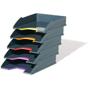 Durable Varicolor Stackable Document Filing Letter Tray - 5 Pack - A4 Grey in Dark Grey Size: Medium Dark Grey M Durable Varicolor Stackable Document Filing Letter Tray - 5 Pack - A4 Grey in Dark Grey Size: Medium Dark Grey M