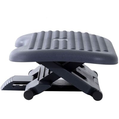 HOMCOM Ergonomic Footrest Adjustable Height & Angle, Home Office Foot Rest Stool with Non-Skid Massage Surface Texture Improves Comfort in Black Black HOMCOM Ergonomic Footrest Adjustable Height & Angle, Home Office Foot Rest Stool with Non-Skid Massage Surface Texture Improves Comfort in Black Black