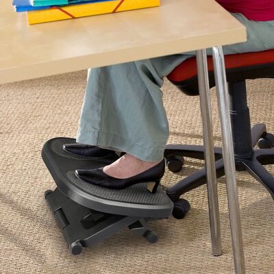 HOMCOM Adjustable Under-Desk Footrest Height Angle Tilt Anti-Slip, Black Black HOMCOM Adjustable Under-Desk Footrest Height Angle Tilt Anti-Slip, Black Black