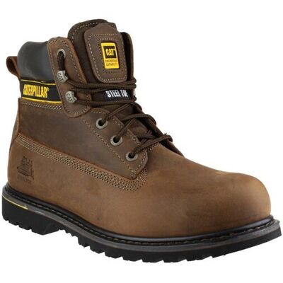 Caterpillar Men's 'Holton' Leather Safety Boots in Brown Size: 7 Brown 7 Caterpillar Men's 'Holton' Leather Safety Boots in Brown Size: 7 Brown 7