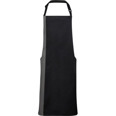 Premier Unisex Contrast Bib Apron - Pack of 2 - One Size Premier Unisex Contrast Bib Apron - Pack of 2 - One Size