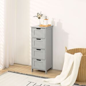 Xample Bathroom Cabinet 4 Drawer Storage Cupboard Free Standing Unit Living Room in Grey Grey Xample Bathroom Cabinet 4 Drawer Storage Cupboard Free Standing Unit Living Room in Grey Grey