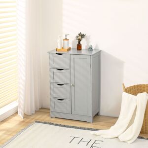 Xample Bathroom Storage Cabinet 4-Drawer Cupboard Free Standing Unit Shelf Furniture in Grey Grey Xample Bathroom Storage Cabinet 4-Drawer Cupboard Free Standing Unit Shelf Furniture in Grey Grey