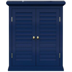Teamson Home Wall Cabinet - Stylish Navy Blue with Shutter Doors Teamson Home Wall Cabinet - Stylish Navy Blue with Shutter Doors